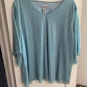 Sparkling Flowing Blue Blouse